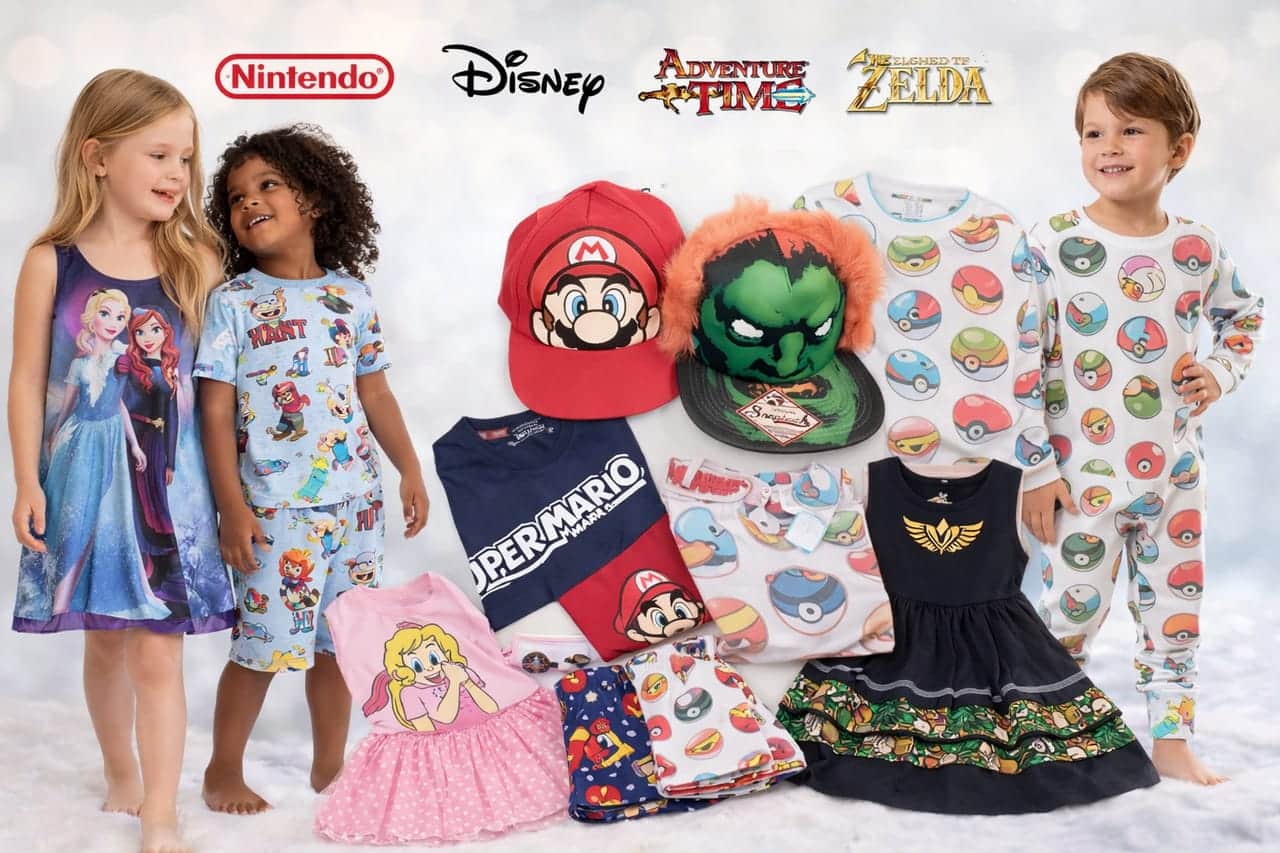 Stocks de Jebel Ali | Lot de vêtements pour enfants de marque – Nintendo, Disney, Zelda, Adventure Time | Robes, Pyjamas et Accessoires