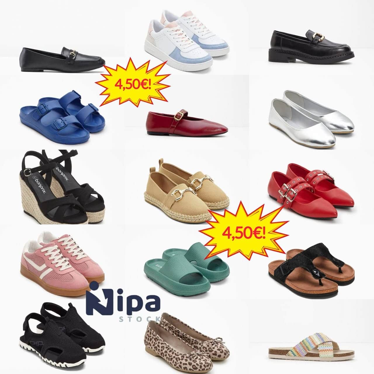 Nouvelle collection de chaussures d’été issues de catalogues allemands populaires — plus de 10,000 paires disponibles.