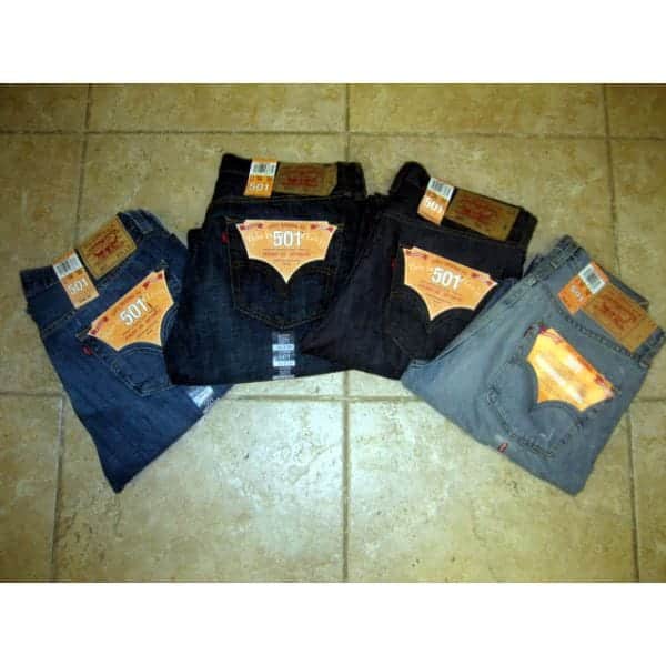 Levi's 501 wholesale men's denim Jeans assortment 30pcs