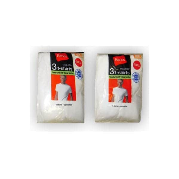 Camiseta de cuello redondo para hombre Hanes NUEVA 24pcs