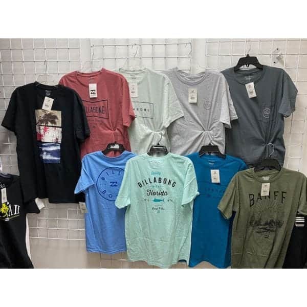 Surtido de camisetas para hombre Billabong al por mayor, 48 piezas.