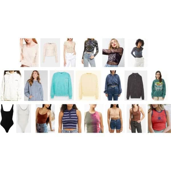 Urban Outfitters wholesale apparel store stock TOPS 50pcs.