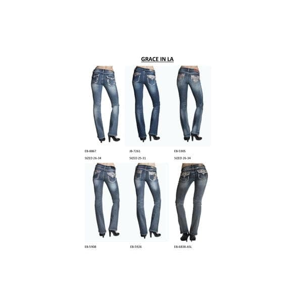 Assortiment de jeans en denim Grace In LA pour femmes 24 pcs.