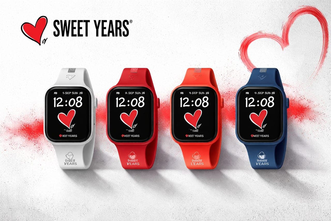 SWEET YEARS Montre Connectée – Tracker de Fitness Élégant & Collection de Bracelets Multicolores